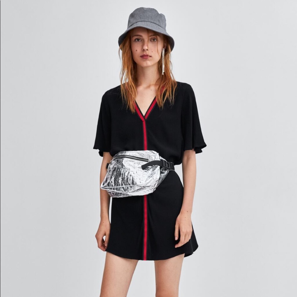 Zara Dress with Central stripe - Black - Large